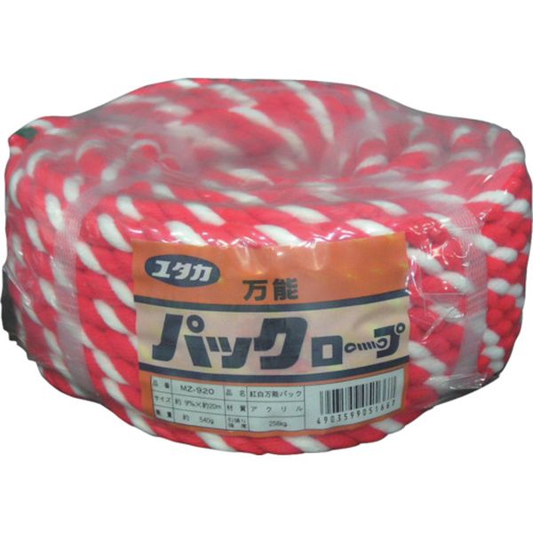 アクリルロープ万能パック 9φ×20m 紅白