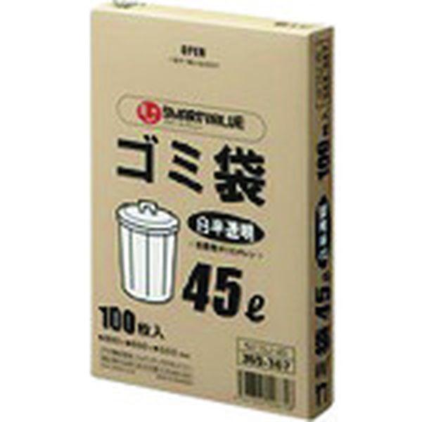 N115J45  365367ゴミ袋LDD白半透明45L100枚 N115J45