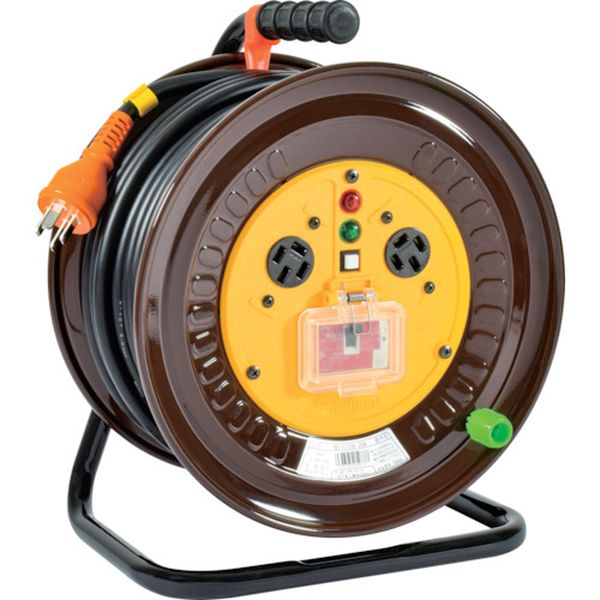 日動工業 日動 電工ドラム 三相200V 過負荷漏電保護兼用ブレーカー付 30m