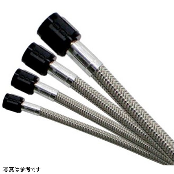 4AN 4ft ステンレススチール Braided Hose ブラック