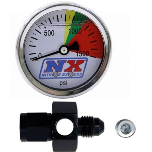 N2O Flo-Thru Pressure Gauge (0-1500 PSI) 4AN