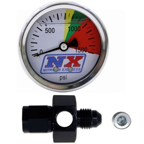 N2O Flo-Thru Pressure Gauge (0-1500 PSI) 6AN