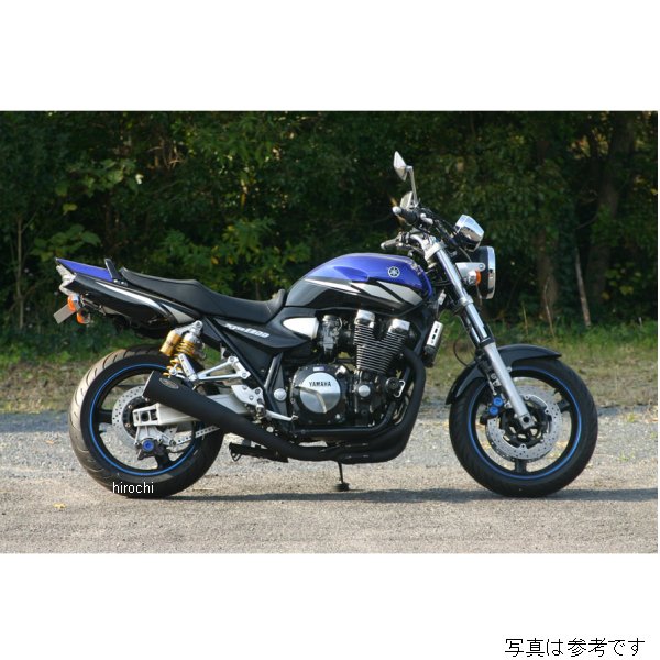 メガホン サイレンサー 機械曲げステンレスフルエキゾースト ヤマハ 07年-16年 XJR1300 黒