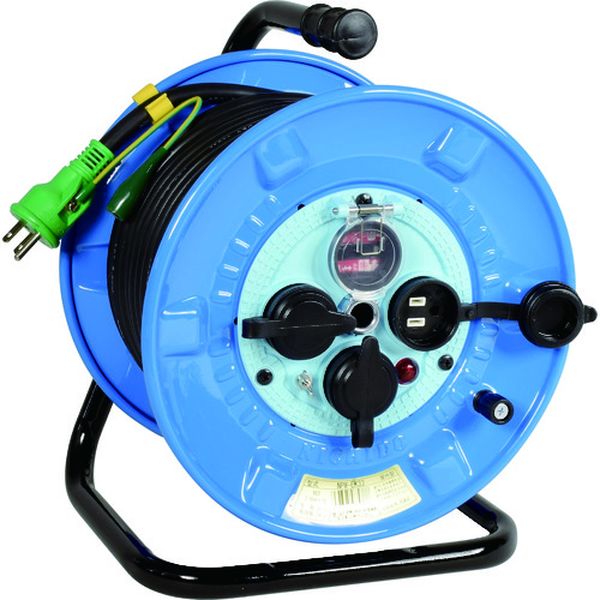 電工ドラム 防雨防塵型100V リペアポッキンドラム アース付 過負荷漏電保護兼用ブレーカー付 30m