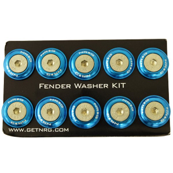 Fender Washer Kit w/Rivets For Plastic (Blue) - Set of 10