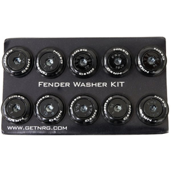 Fender Washer Kit w/Color Matched M6 Bolt Rivets For Plastic (ブラック) - Set of 10