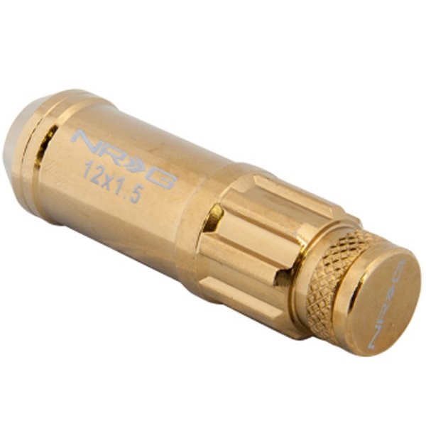 700シリーズ M12 X 1.5 Steel Lug Nut w/Dust Cap Cover Set 21 Pc w/Locks & Socket - クローム Gold