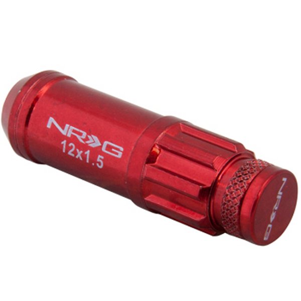 700シリーズ M12 X 1.5 Steel Lug Nut w/Dust Cap Cover Set 21 Pc w/Locks & Lock Socket レッド