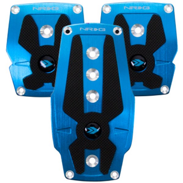 Brushed Aluminum Sport Pedal M/T ブルー w/ブラック Rubber Inserts