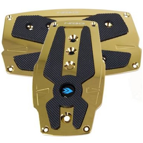 Aluminum Sport Pedal A/T - クローム Gold w/ブラック Rubber Inserts