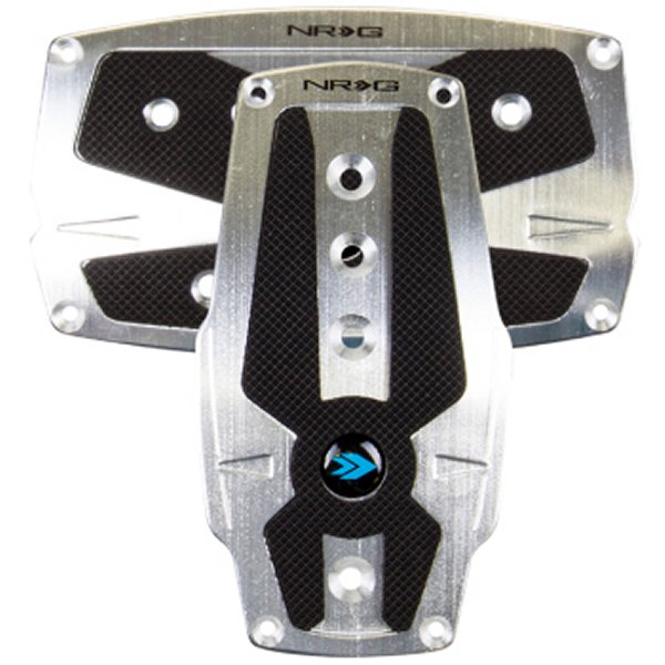 Brushed Aluminum Sport Pedal A/T - Silver w/ブラック Rubber Inserts