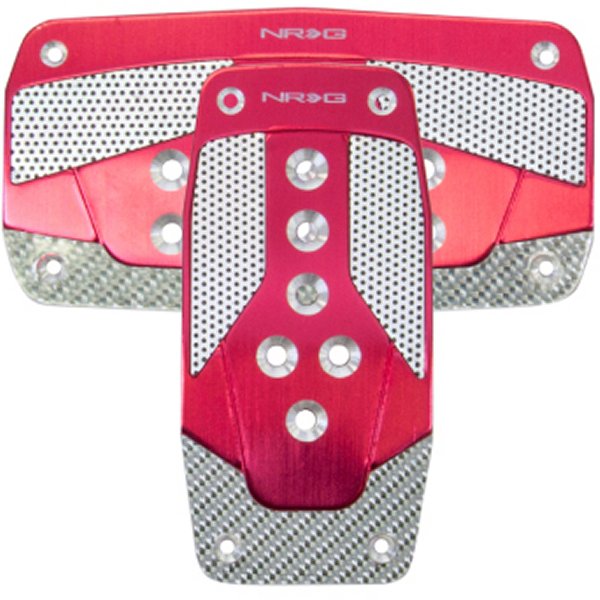Aluminum Sport Pedal A/T レッド w/Silver Carbon