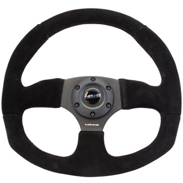 Reinforced ステアリングホイール (320mm Horizontal / 330mm Vertical) ブラックスウェード w/ブラック Stitching