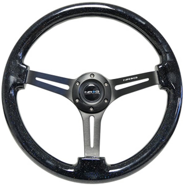 Reinforced ステアリングホイール (350mm / 3in. Deep) ブラック Multi Color Flake Wood w/ ブラック Matte Center