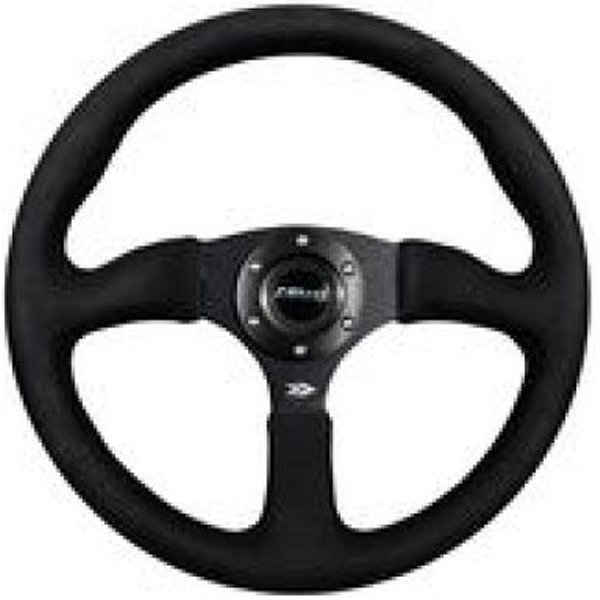 Reinforced ステアリングホイール (350mm / 2.5in. Deep)Blk Alcantara Comfort Grip w/4mm Matte Blk Spokes