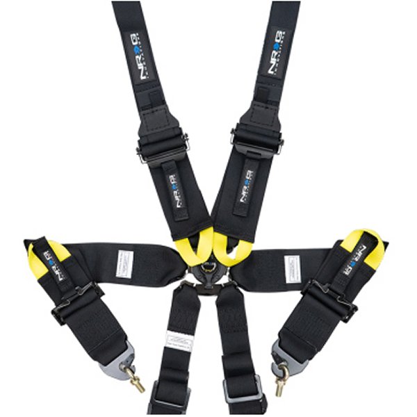 FIA 6pt 2in. Shoulder Belt for HANS Device/ Rotary Cam Lock Buckle/ 3in. Waist Belt ブラック