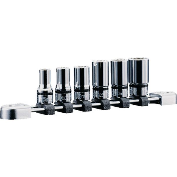 9.5sq.セミディープソケットセット十二角 6コ組