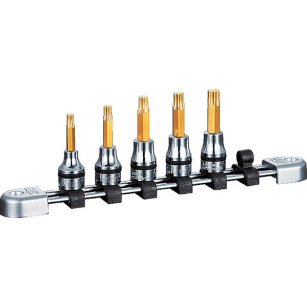 9.5sq.T型トルクスビットソケットセット［5コ組］