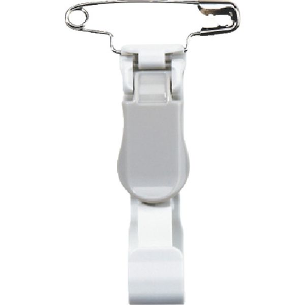 名札用プラクリップ 安全ピン付 灰 (10個入)