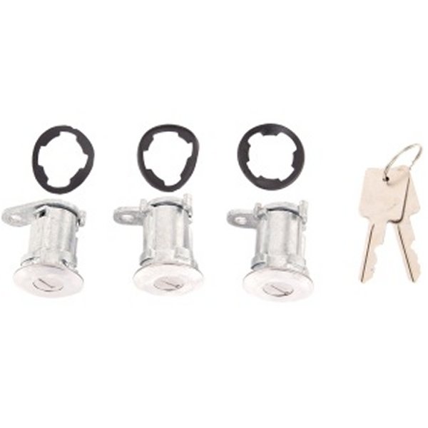 Door Lock Cylinder Kit 3- 76-90 Jeep CJ/XJ/MJ/YJ