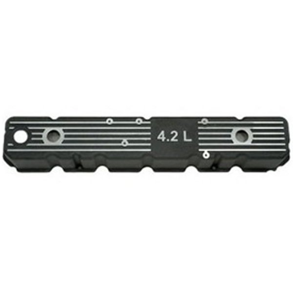 Blk Alum Valve Cover 4.2L Logo 80-91 Jeep Models