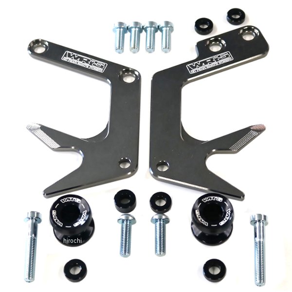 スイングアームVフックプレートSET スタンドフック付き ジクサー250、ジクサーSF250 ディープブラック