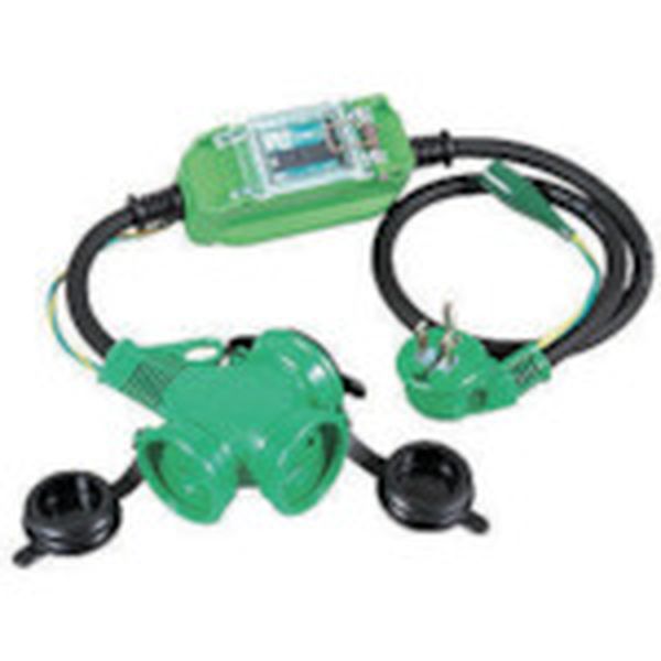 日動工業 防雨型ポッキン延長ブレーカ L型ヘナポッキン 100V 漏電しゃ断器付 1m