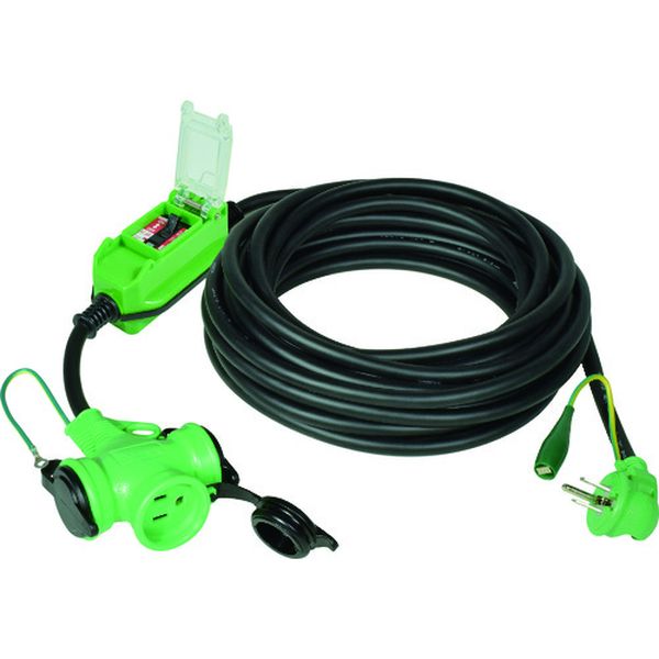 日動工業 防雨型ポッキン延長ブレーカ L型ヘナポッキン 100V 過負荷漏電保護兼用 10m