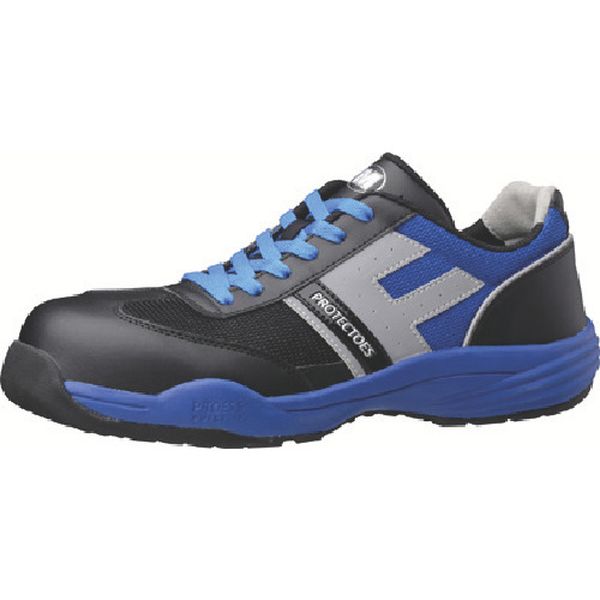 PF110BL24.5 811-2268 小指保護先芯入りスニーカー(ひもタイプ) PF-110 24.5cm