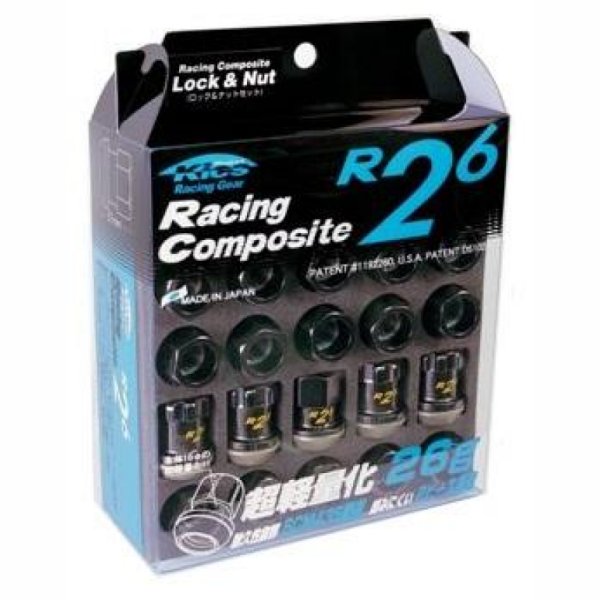 12X1.25 Black R26 Lug Nuts - 16+4