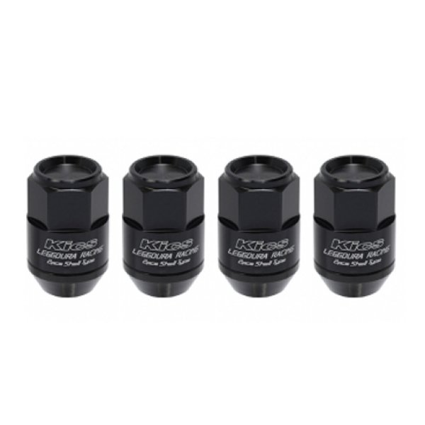 Leggdura Racing Shell Type Lug Nut 35mm Closed-End Look 16 Pcs + 4 Locks 12X1.5 Black