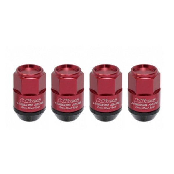 Leggdura Racing Shell Type Lug Nut 35Mm Closed-End Look 16 Pcs + 4 Locks 12X1.25 Red