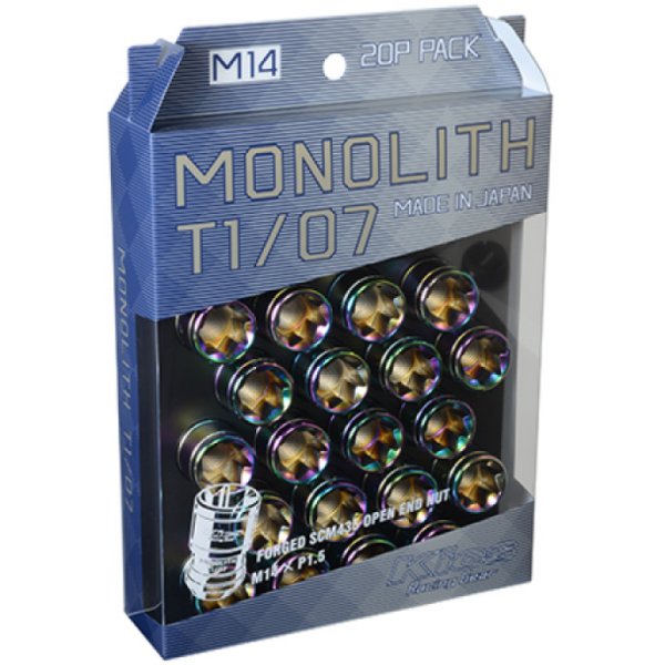 14 x 1.5 Neochrome T1/07 Monolith Lug Nuts - 20 Pcs