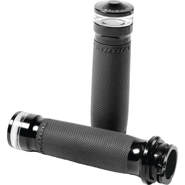 コンツアー グリップ LEDターンシグナル付き ハーレー ケーブルスロットル 黒