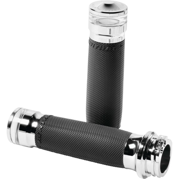 コンツアー グリップ LEDターンシグナル付き ハーレー ケーブルスロットル クローム