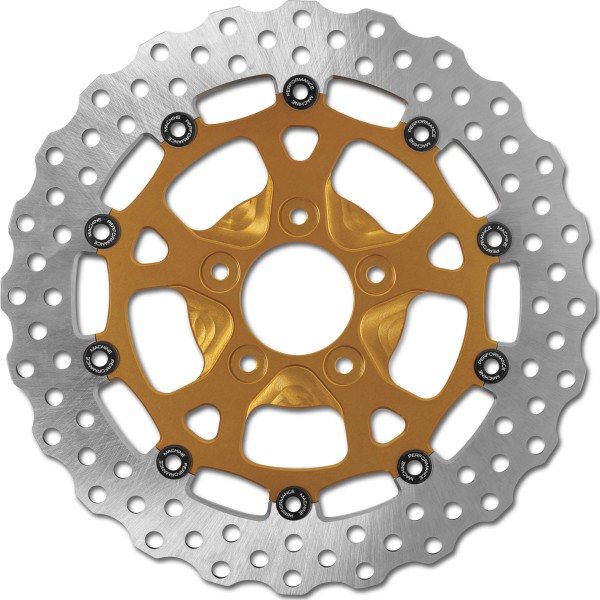 ブレーキローター フロント 11.8インチ X 0.20 ドミネーター ゴールドアルマイト