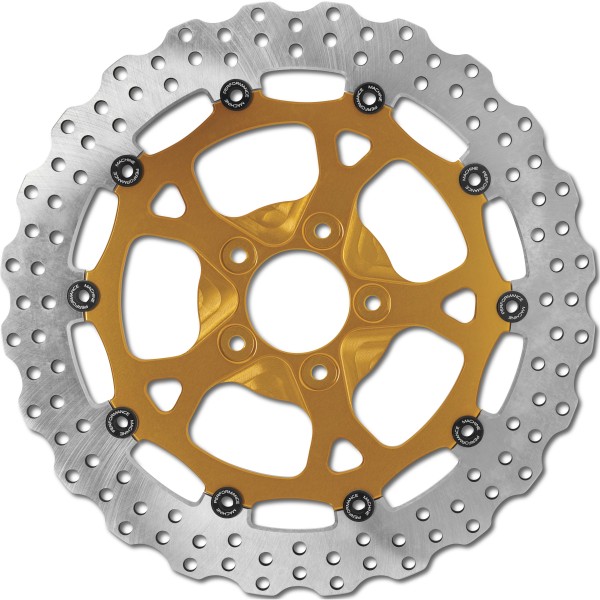 ブレーキローター フロント 13インチ X 0.20 ドミネーター ゴールドアルマイト