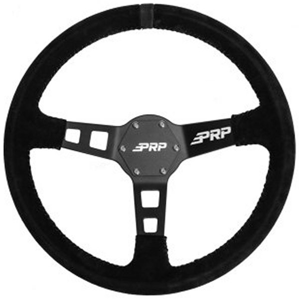 Deep Dish Suede Steering Wheel- Black