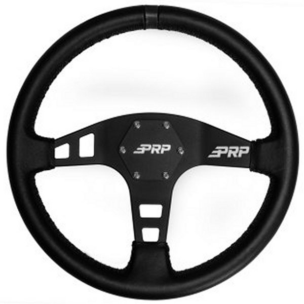 Flat Leather Steering Wheel- Black