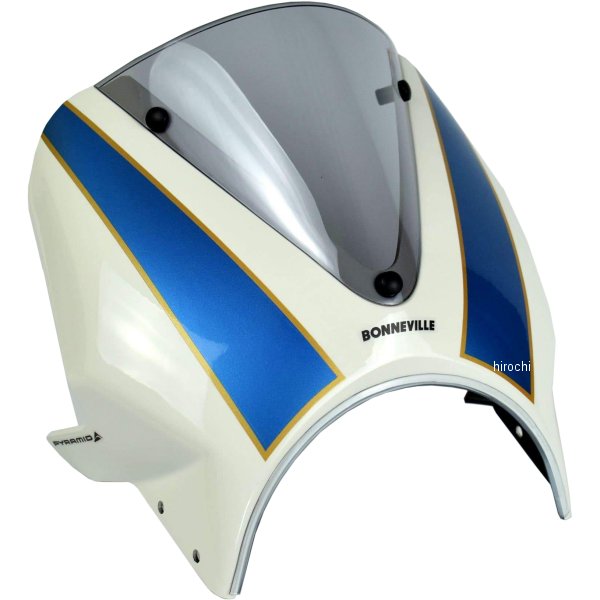 フライスクリーン 16年-22年 ボンネビル T100 白/青