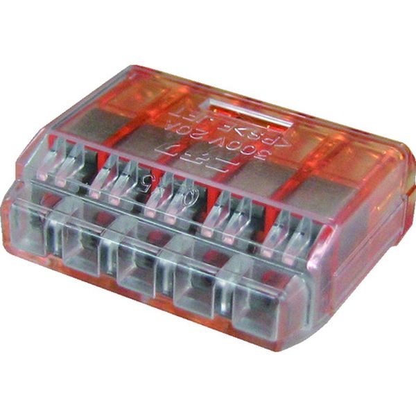 5   クイックロック 差込形電線コネクタ 極数5 橙透明 50個入