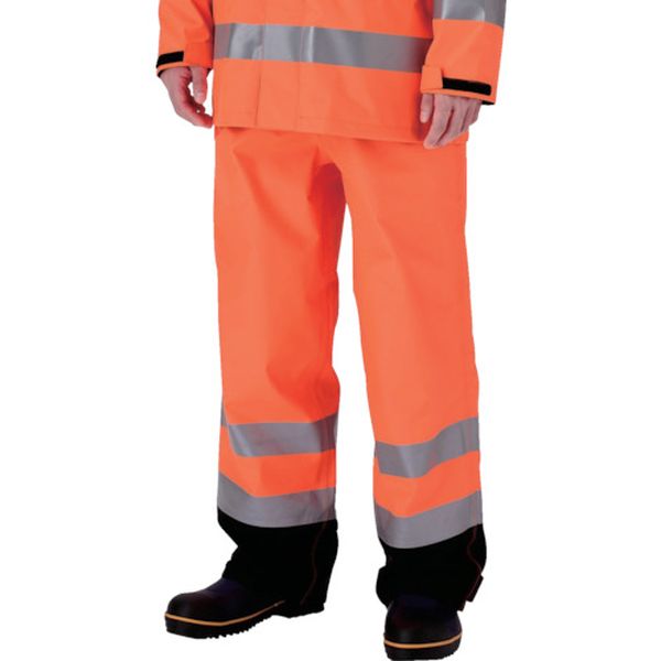 雨衣 レインベルデN 高視認仕様 下衣 蛍光オレンジ M