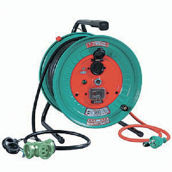 RBWEK30S 電工ドラム 防雨防塵型びっくリール100V アース付 30m 負荷漏電しゃ断器付