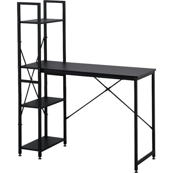 アイリスオーヤマ IRIS 574217 ラック付きデスク 1000×420 ブラック/ブラック