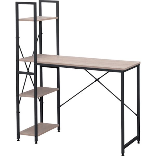アイリスオーヤマ IRIS 574216 ラック付きデスク 1000×420 ライトナチュラル/ブラック
