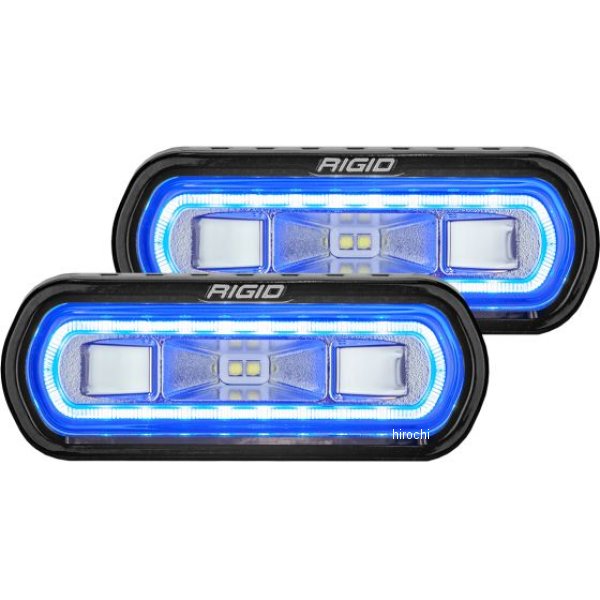Rigid Industries SR-L シリーズ Surface マウント LED Spreader ペア w/ ブルー Halo Universal