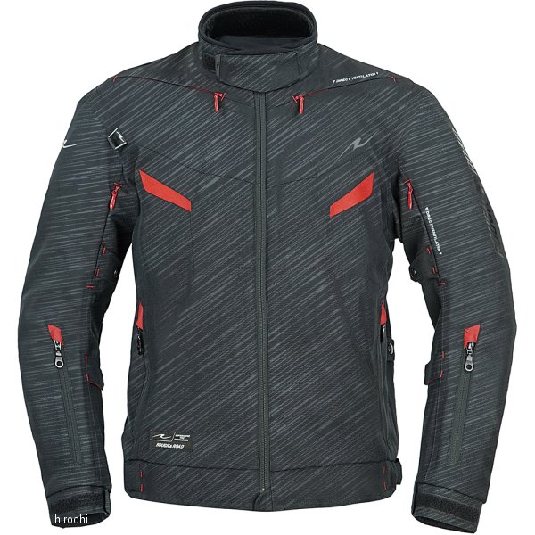 エアベントライディングジャケット スラッシュブラック/レッド