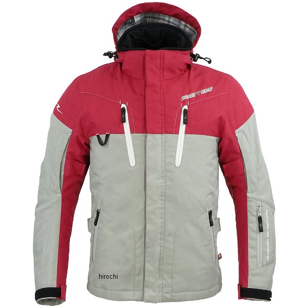 秋冬モデル WSプリマロフトウォームパーカー 赤/グレー Lサイズ