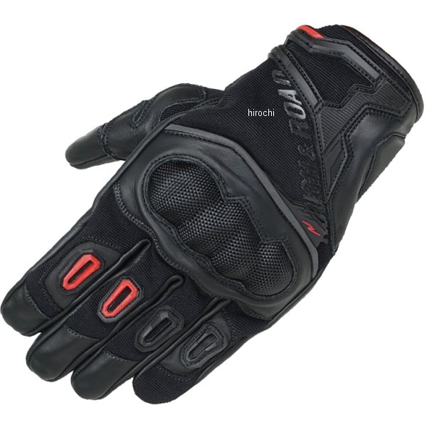 春夏モデル レディース ラフプロテクショングローブ 黒/赤 WMサイズ