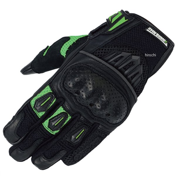 春夏モデル プロテクションエアスルーグローブ 黒/ライム XLサイズ